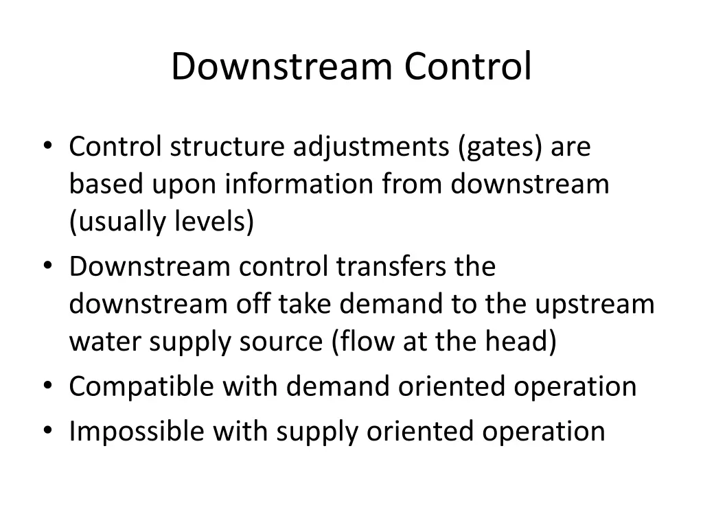 downstream control