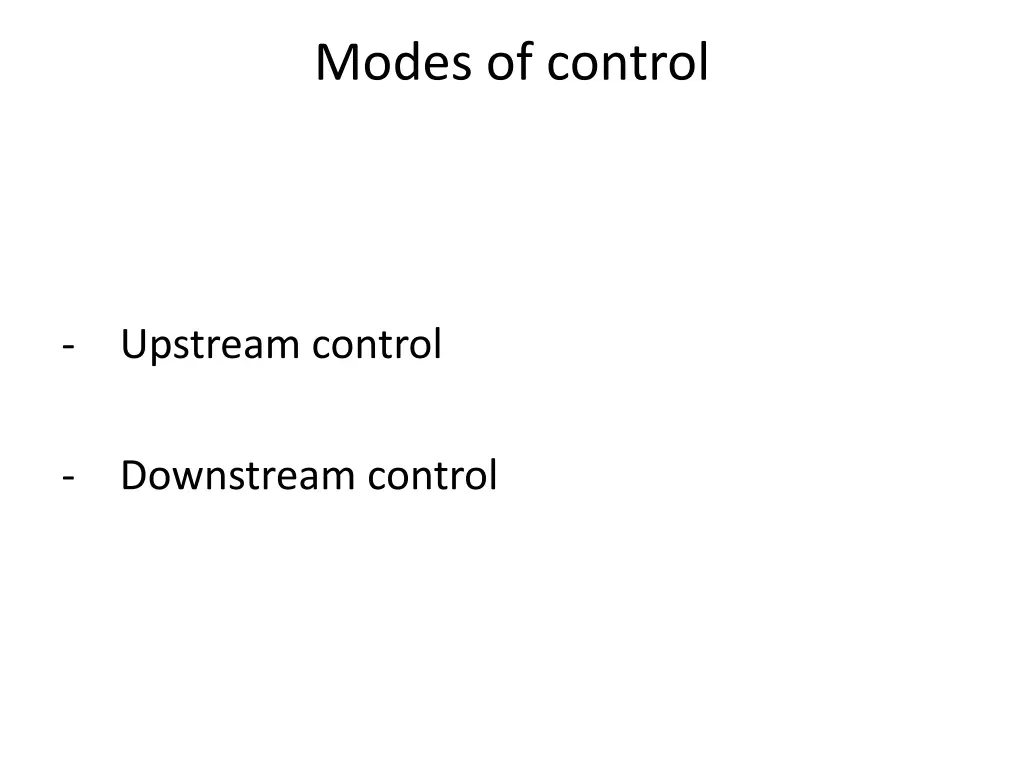 modes of control