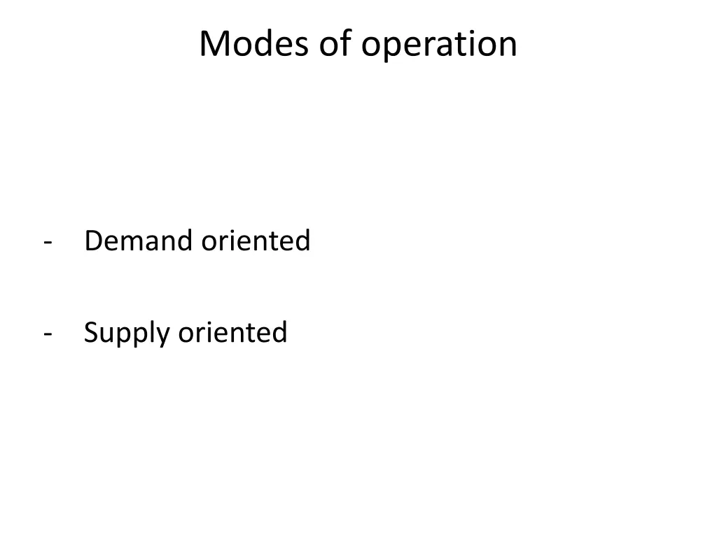 modes of operation