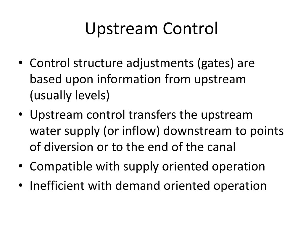 upstream control