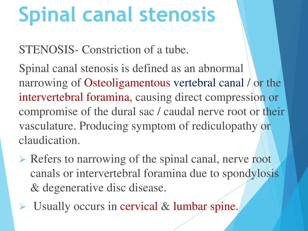 spinal canal stenosis 1