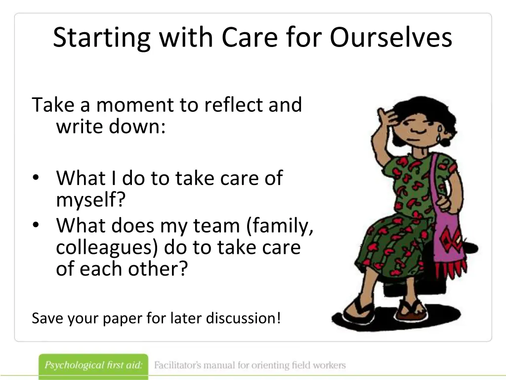 starting with care for ourselves