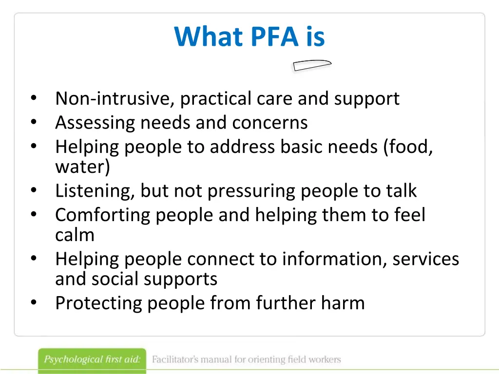 what pfa is