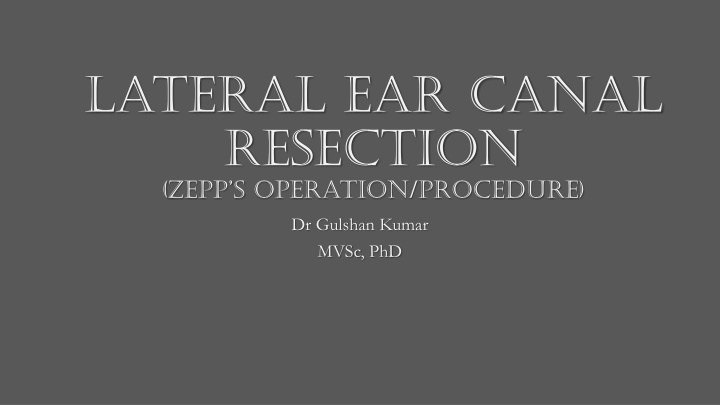 lateral ear canal resection zepp s operation