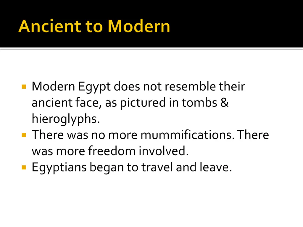 modern egypt does not resemble their ancient face