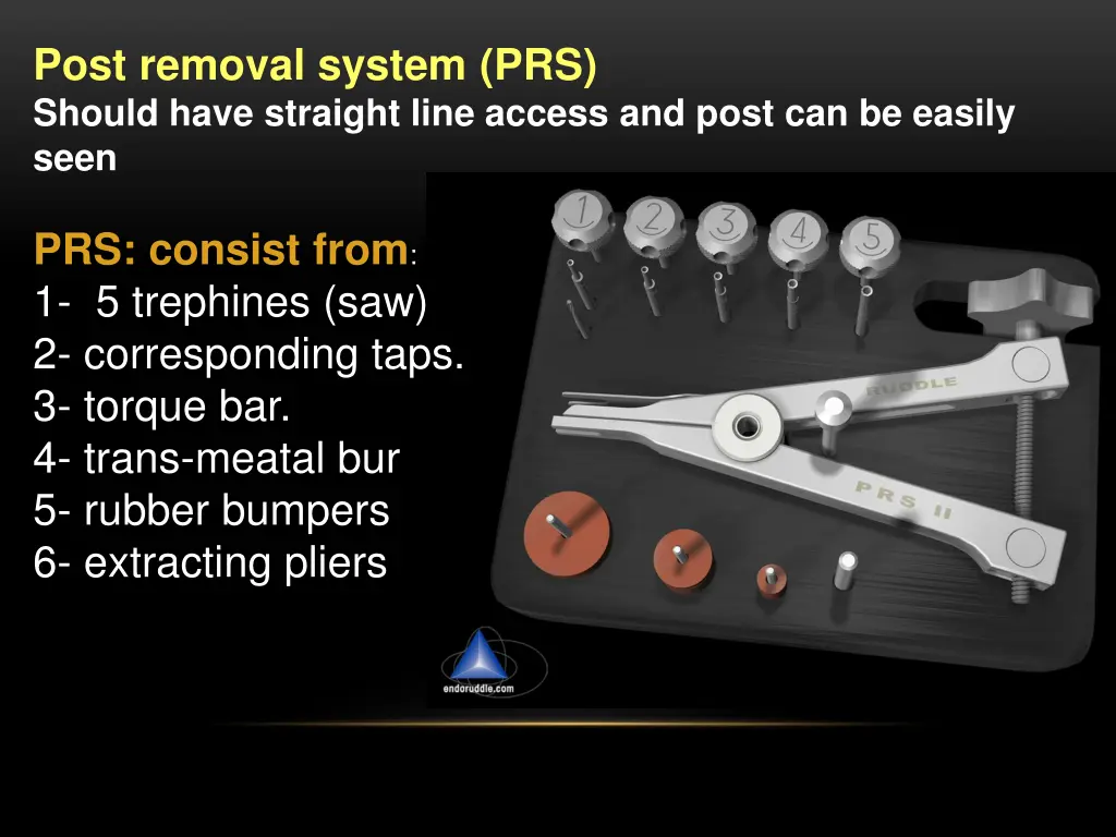 post removal system prs should have straight line