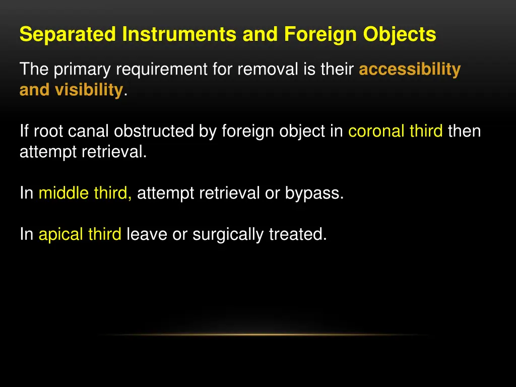 separated instruments and foreign objects