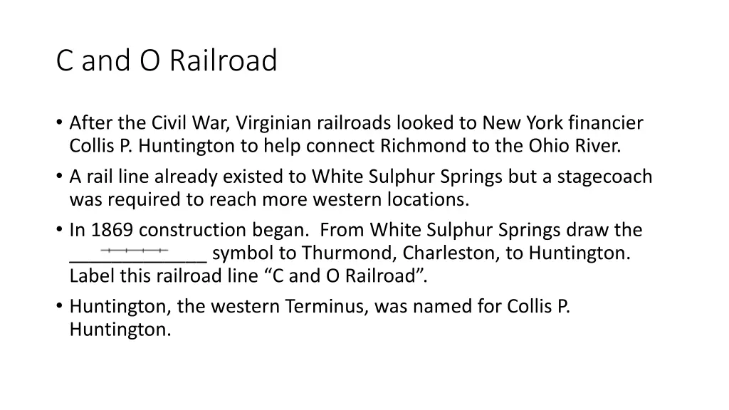 c and o railroad