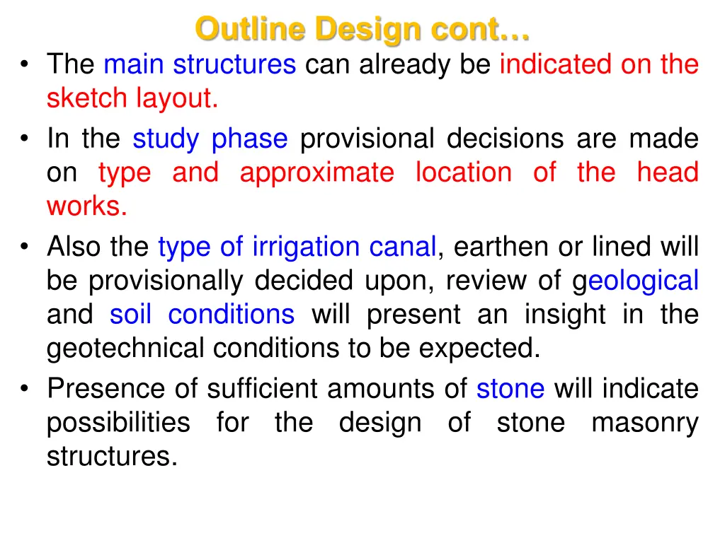 outline design cont