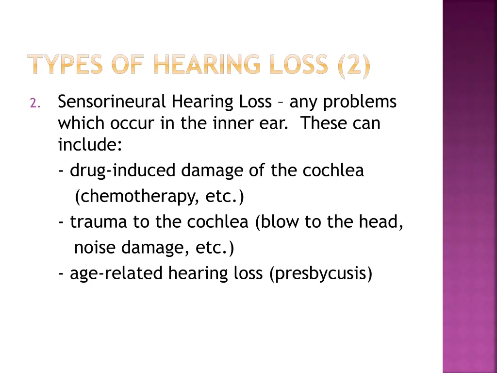 types of hearing loss 2