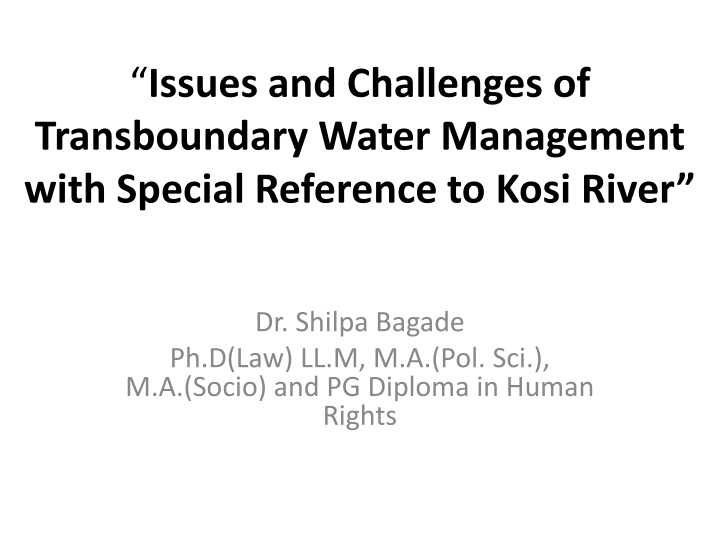 issues and challenges of transboundary water