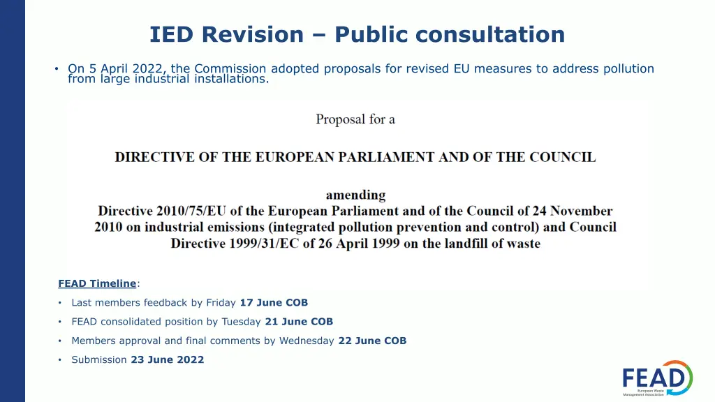 ied revision public consultation