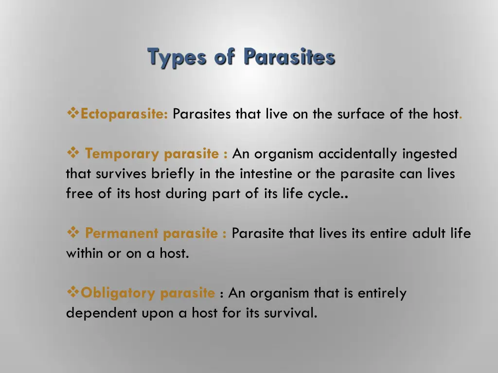 types of parasites