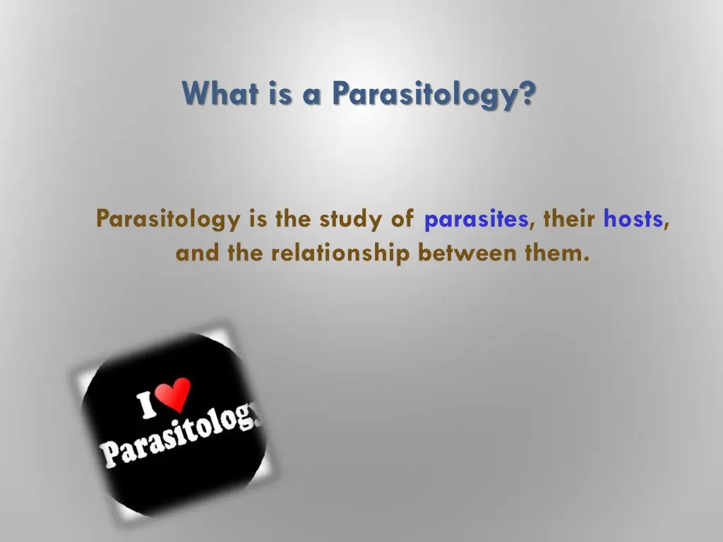 what is a parasitology