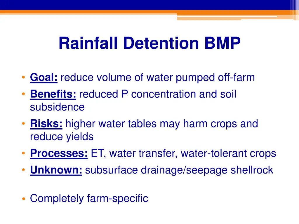 rainfall detention bmp