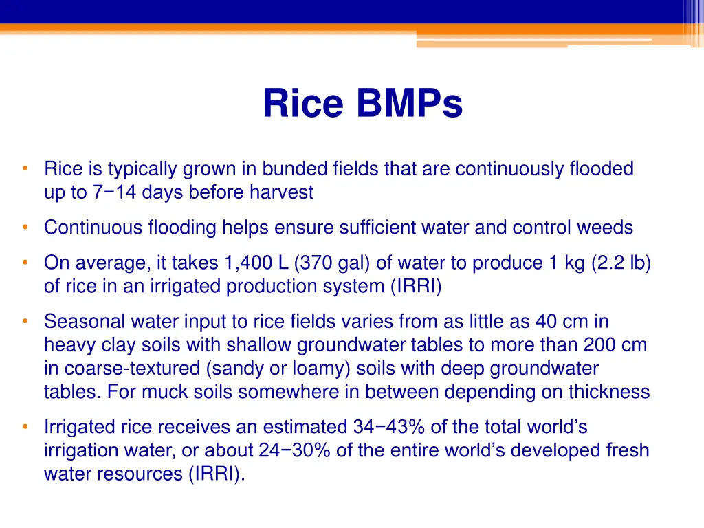 rice bmps