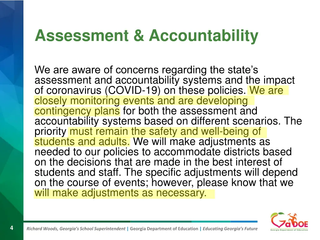 assessment accountability