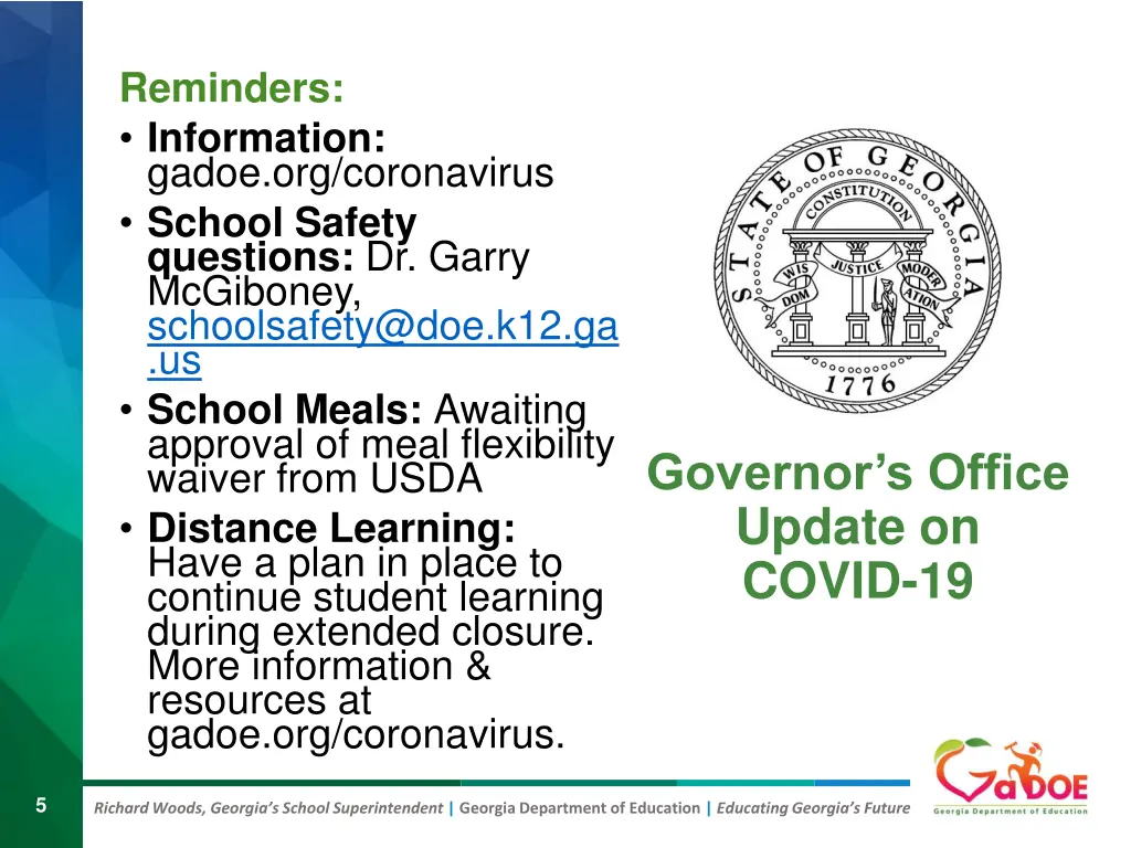 reminders information gadoe org coronavirus