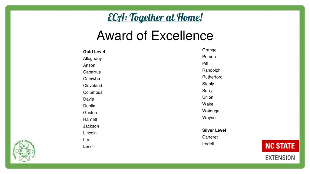 eca together at home award of excellence