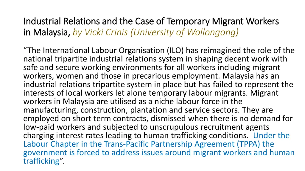 industrial industrial relations and the case