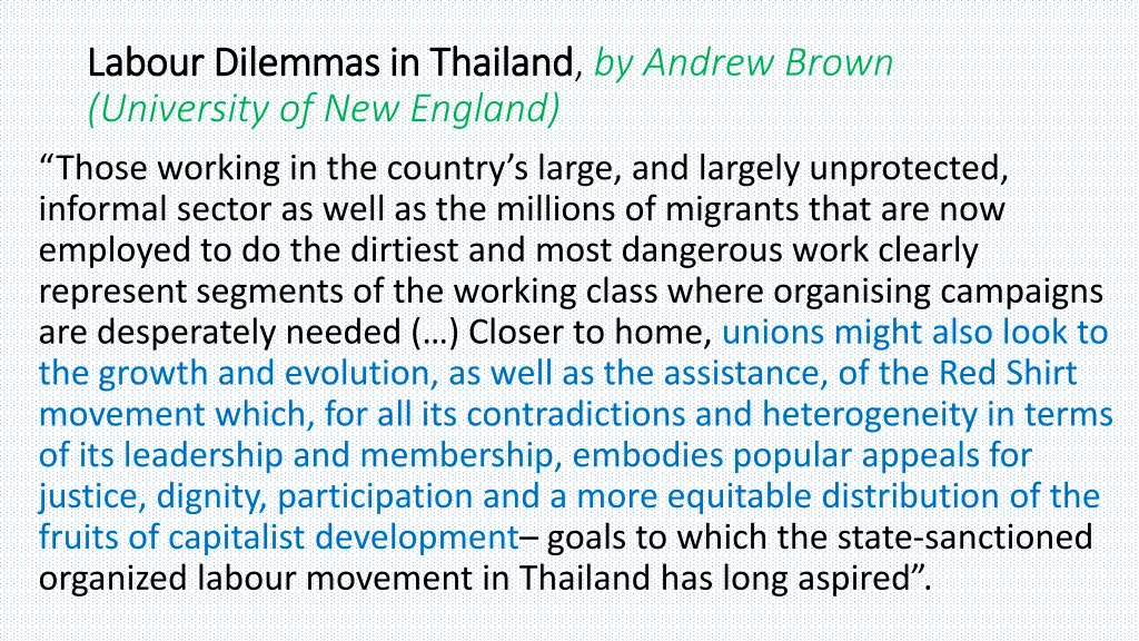 labour labour dilemmas in dilemmas in thailand 1