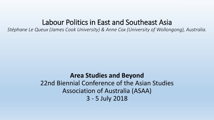 labour labour politics in east and southeast asia