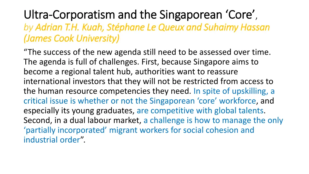 ultra ultra corporatism and the singaporean core 1