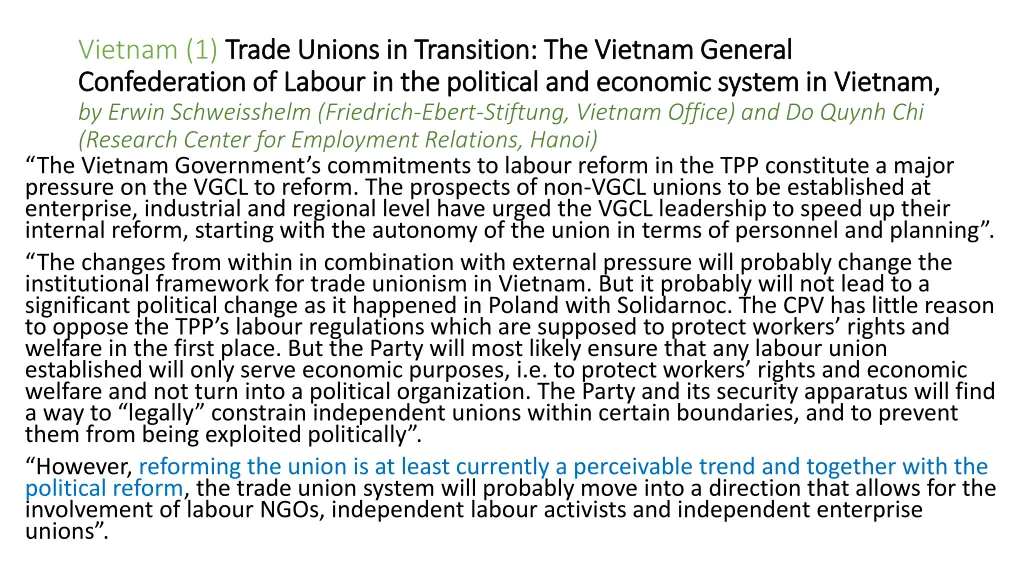 vietnam 1 trade unions in transition the vietnam 1