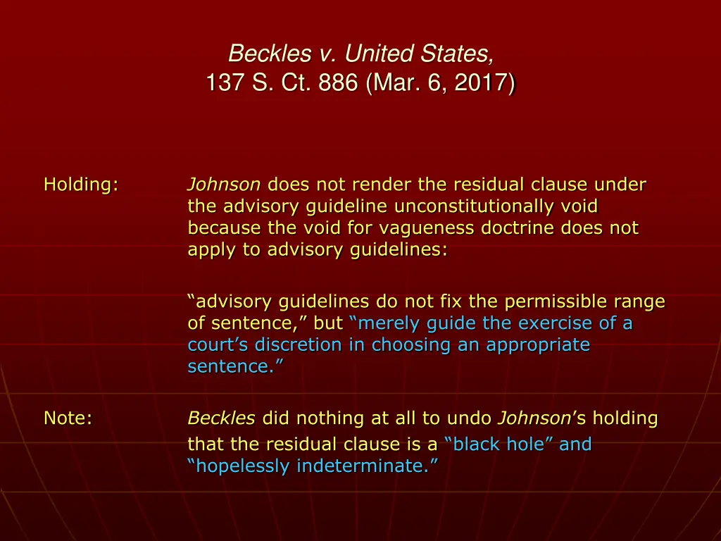 beckles v united states 137 s ct 886 mar 6 2017