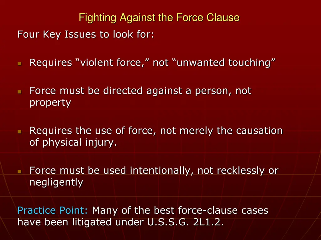 fighting against the force clause four key issues