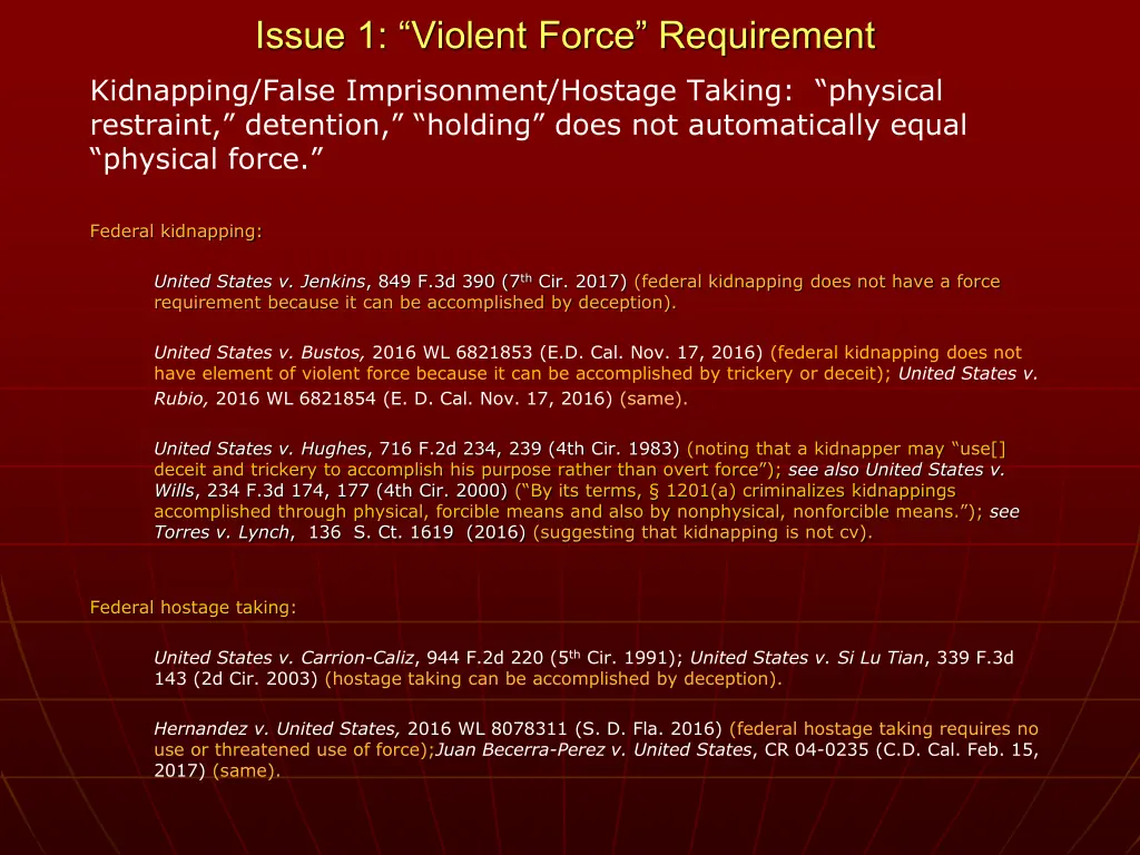 issue 1 violent force requirement 4