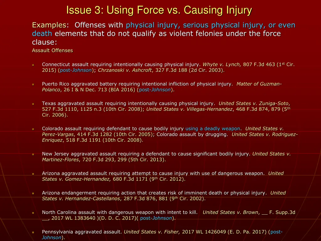 issue 3 using force vs causing injury 1