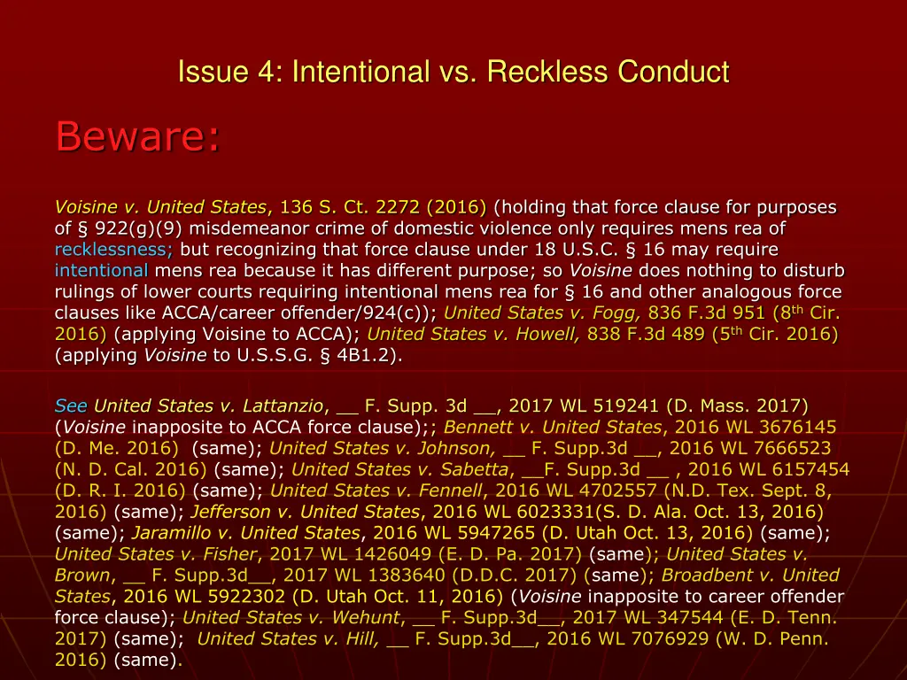 issue 4 intentional vs reckless conduct 3