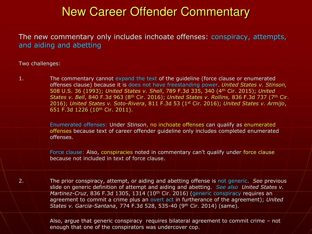 new career offender commentary