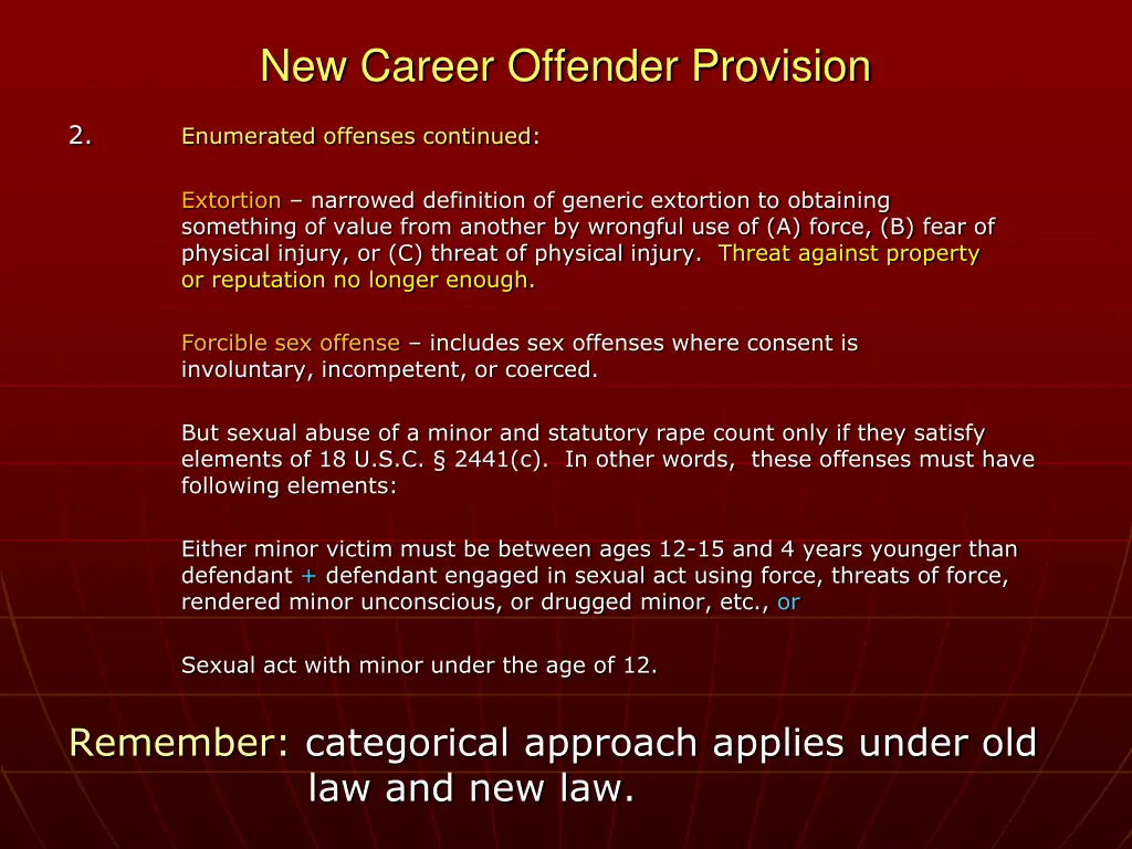 new career offender provision