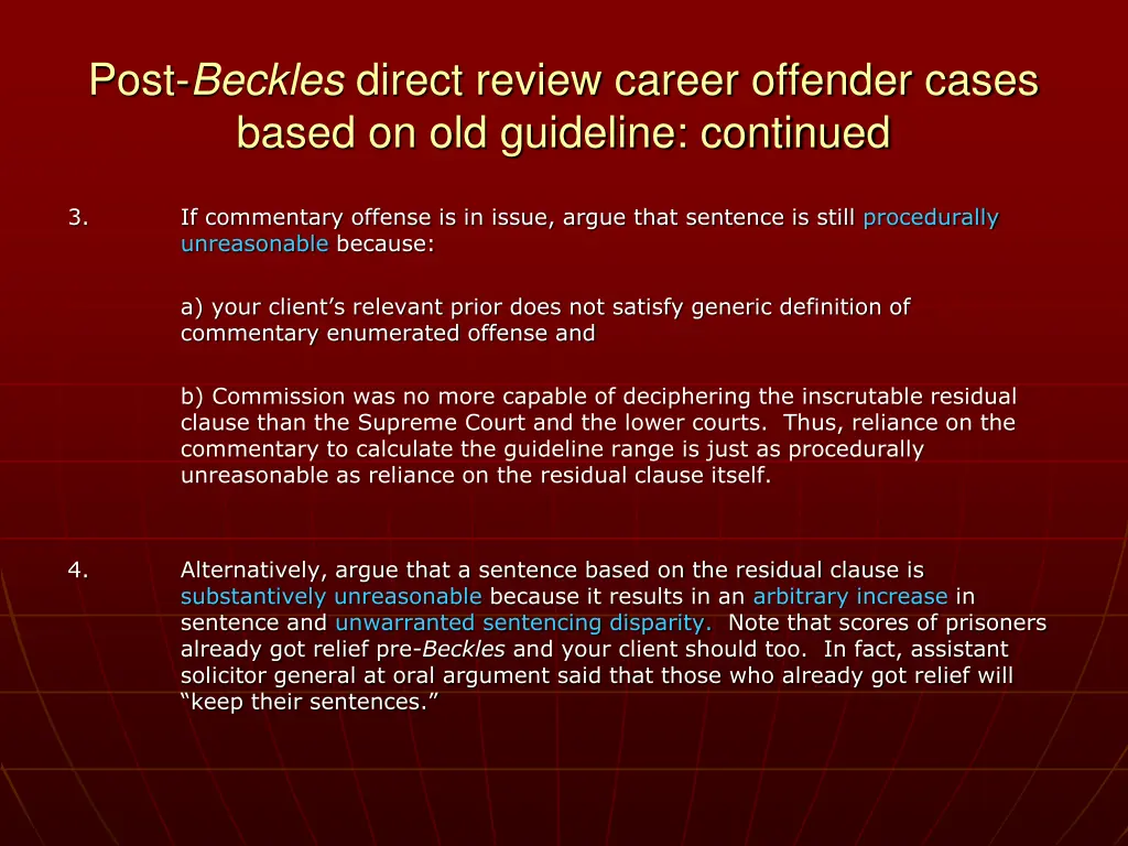 post beckles direct review career offender cases 1