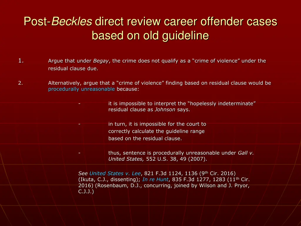 post beckles direct review career offender cases