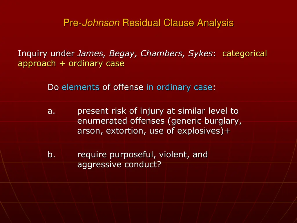 pre johnson residual clause analysis