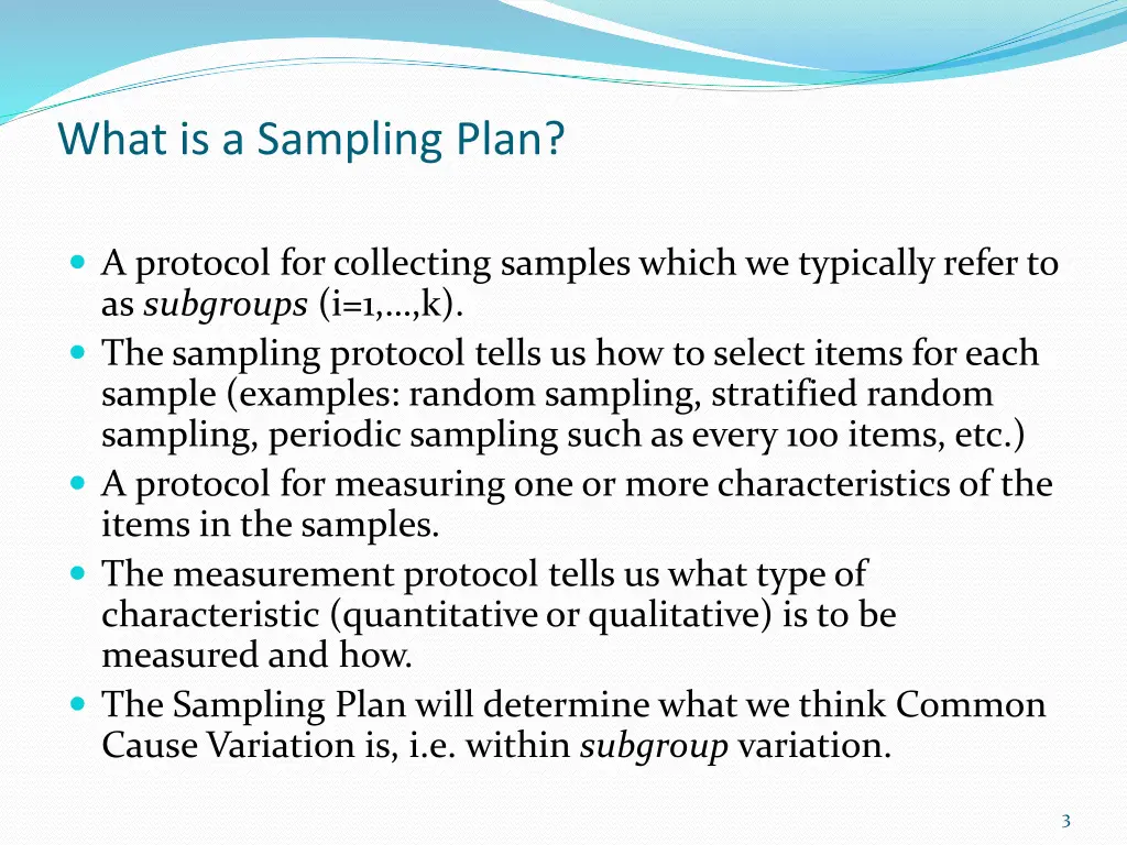 what is a sampling plan