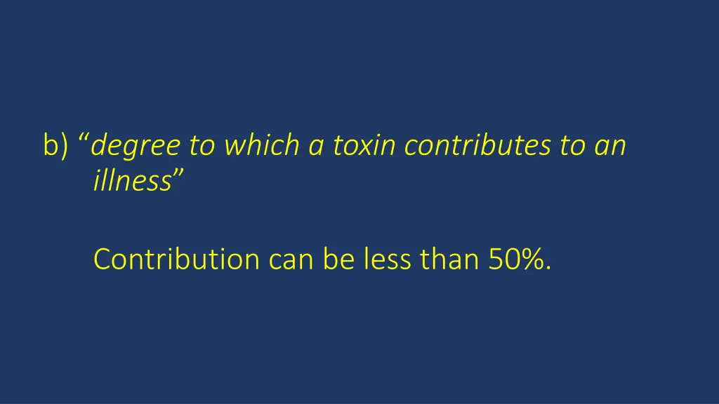 b degree to which a toxin contributes