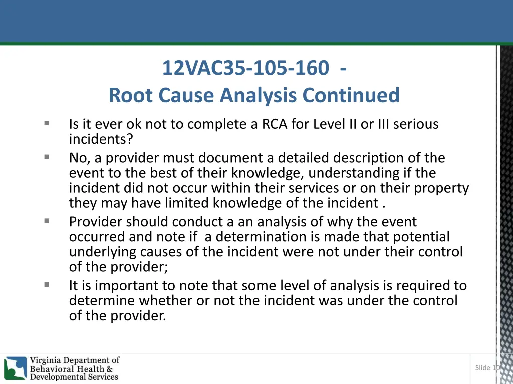 12vac35 105 160 root cause analysis continued 1