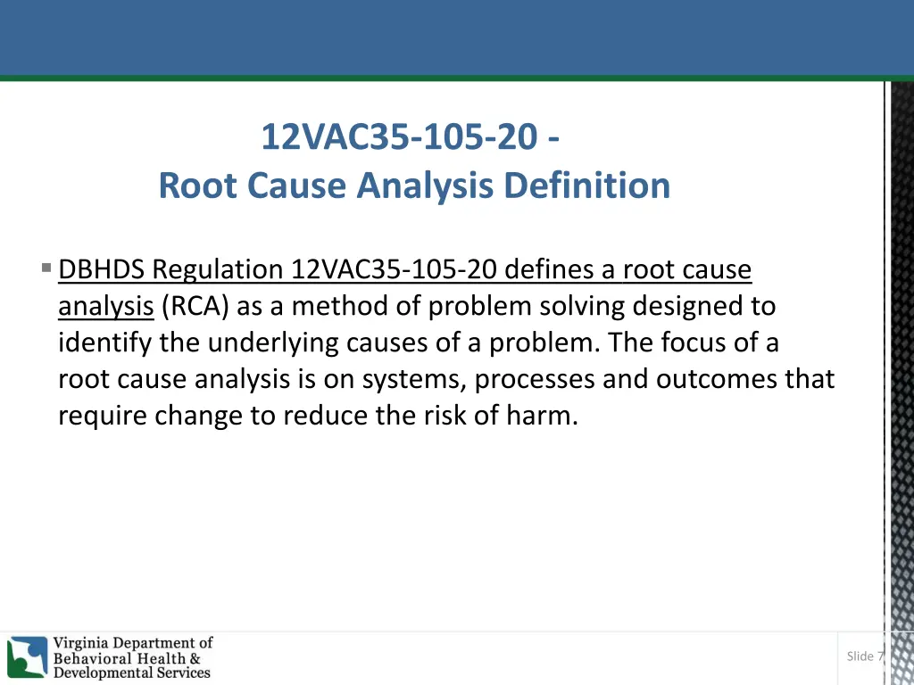 12vac35 105 20 root cause analysis definition