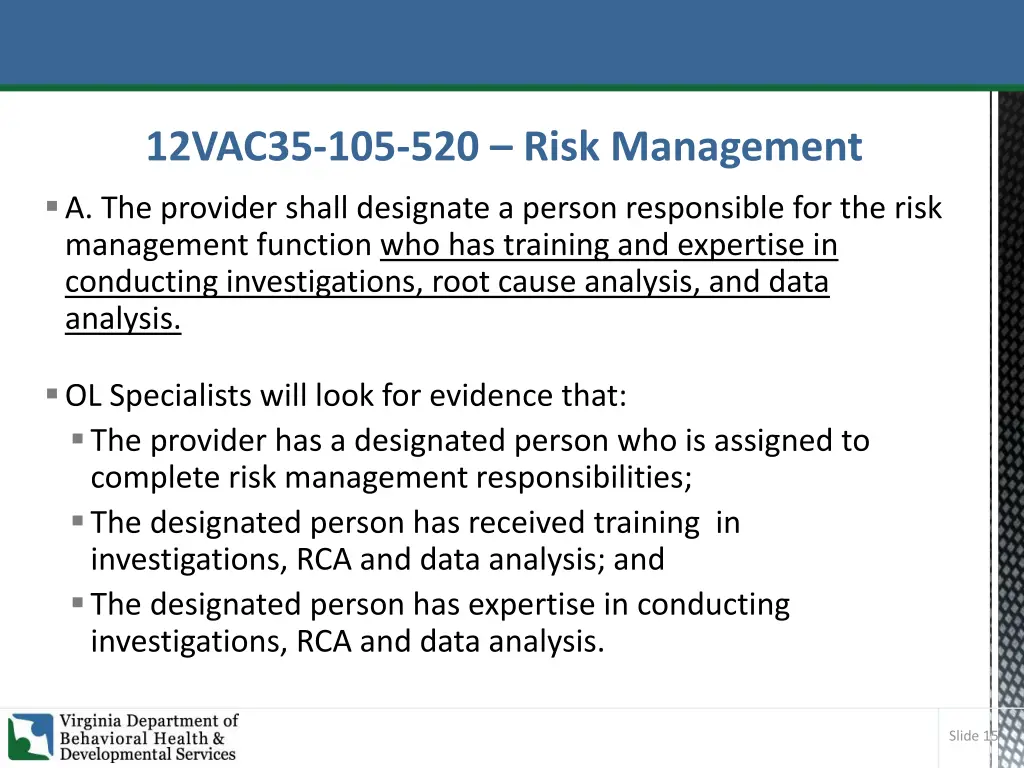 12vac35 105 520 risk management