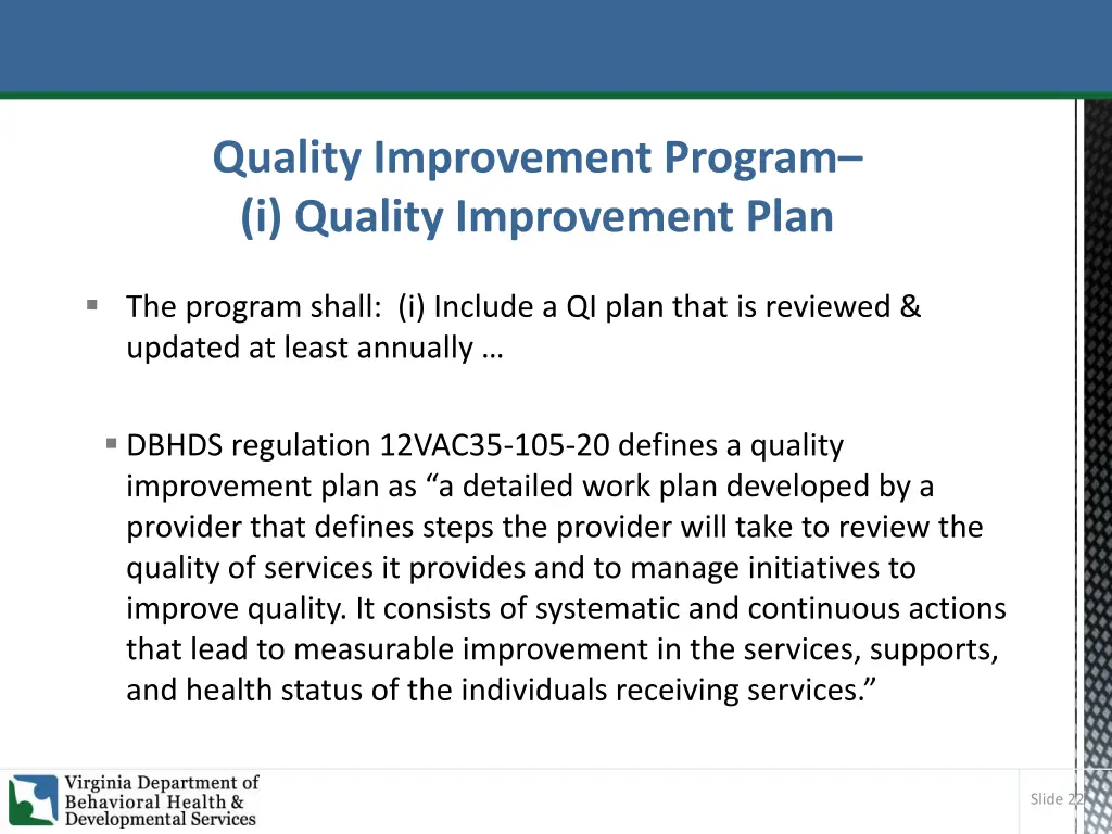 quality improvement program i quality improvement