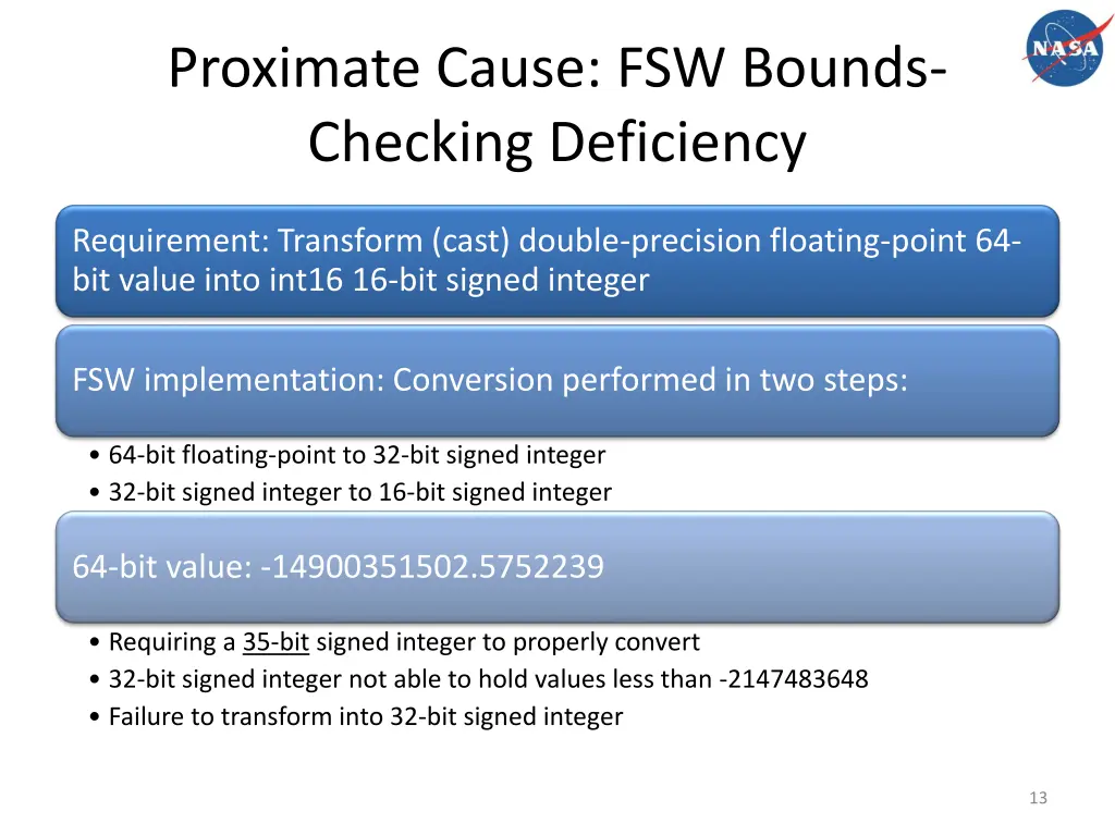 proximate cause fsw bounds checking deficiency