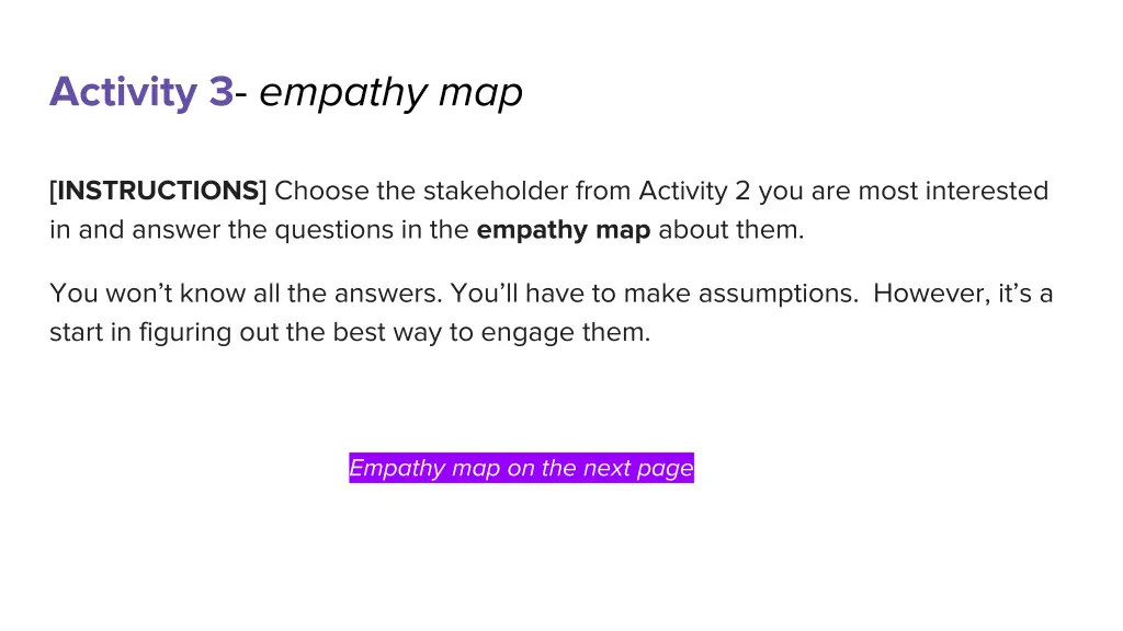 activity 3 empathy map