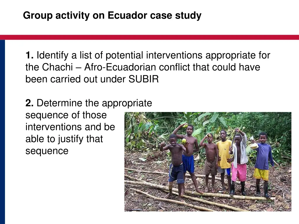 group activity on ecuador case study