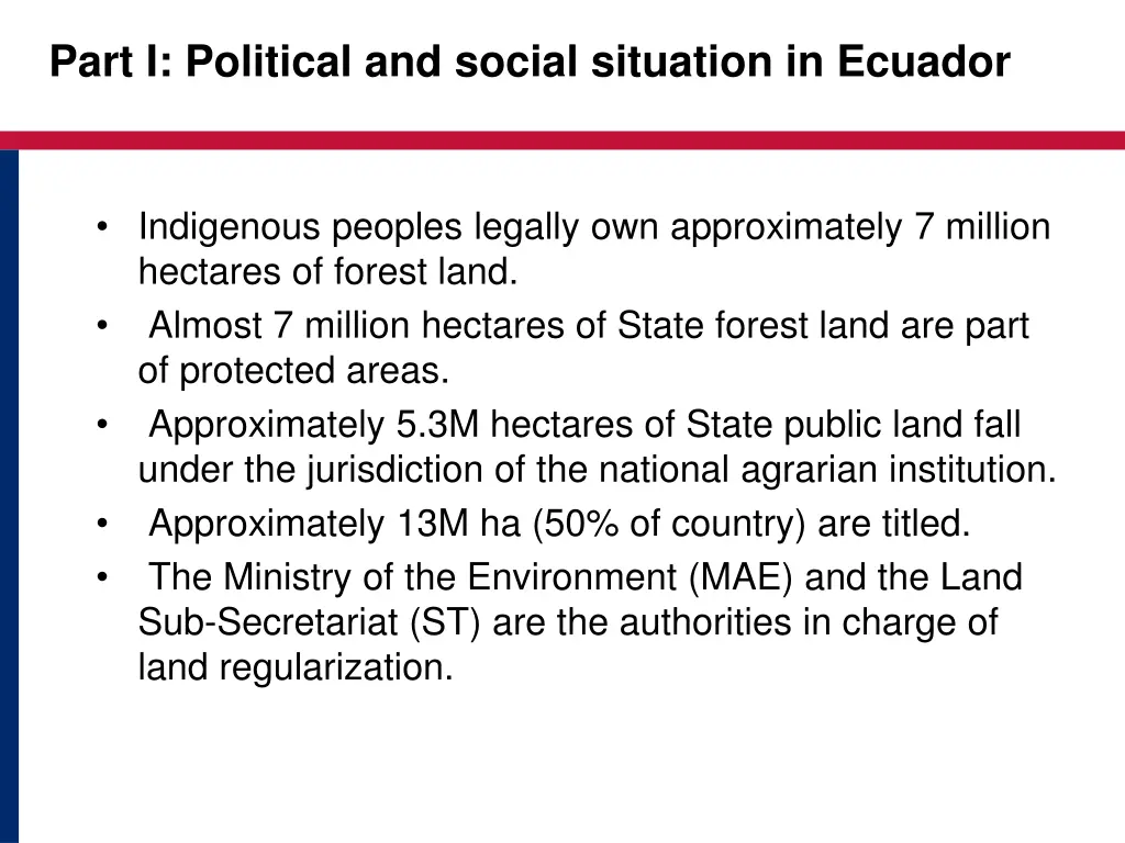 part i political and social situation in ecuador 2