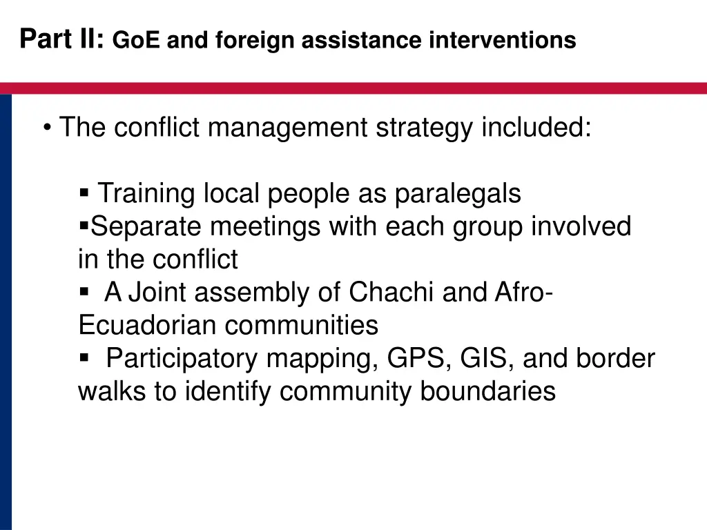 part ii goe and foreign assistance interventions