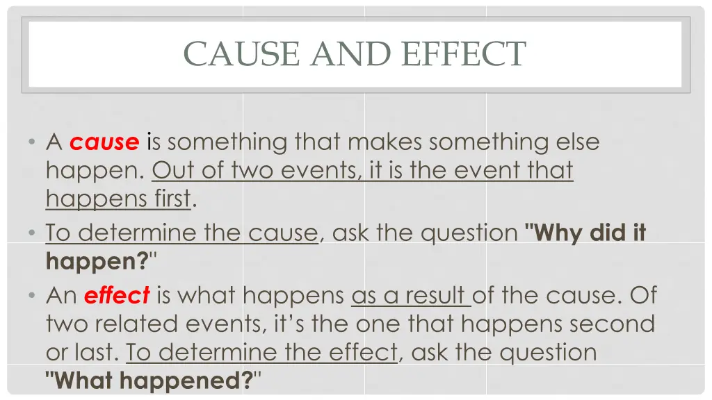 cause and effect 1